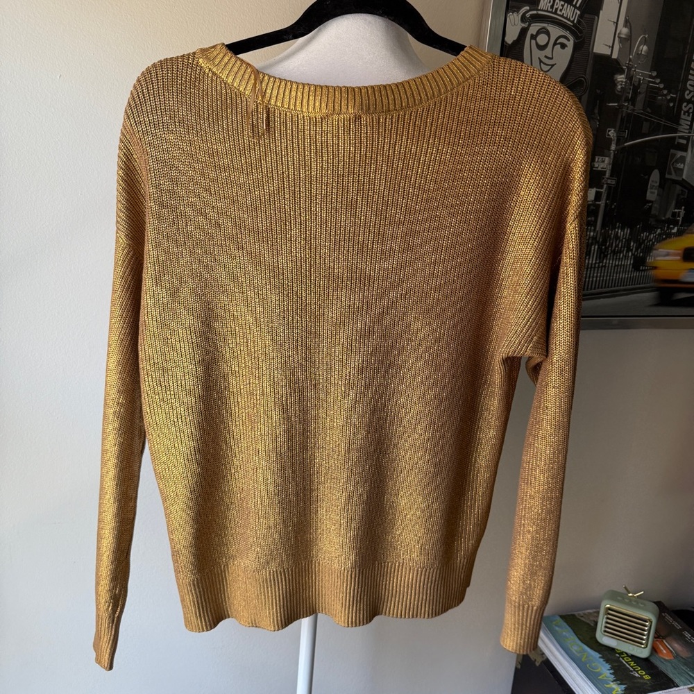 I.N.C. Metallic gold knit Sweater - Picture 6 of 6